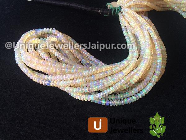 Yellow Ethiopian Opal Faceted Roundelle Beads